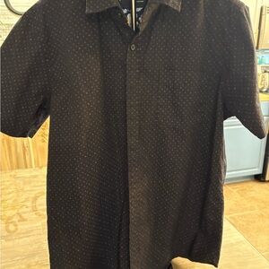 Casual Black and Blue Button Down Shirt